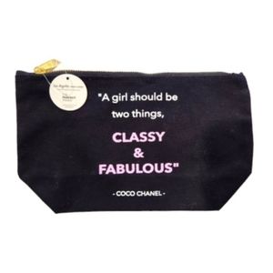 Make up Bag with Coco Chanel Quote BNWT